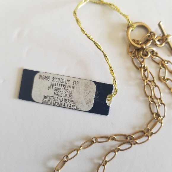 Niquea.D Paperclip Chain Necklace with Crystals and Charms, Gold-tone, NWT - Picture 7 of 9